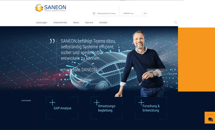 SANEON B2B Webseite